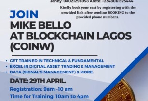 Join Mike Bello at Blockchain Lagos (Coinw) and Get Trained in Technical & Fundamental on how to Excel in Digital Asset Daily Trading