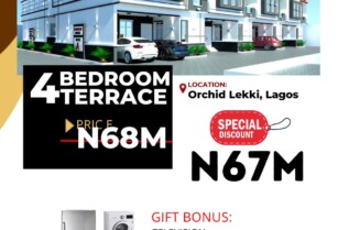 Four Bedroom Terrace (Smart Home) For Sale at Orchid Hotel Road, Lekki (Call 09072608144)