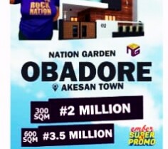 Land for Sale at Obadore, AKESAN TOWN (Call or Whatsapp 08062545883)