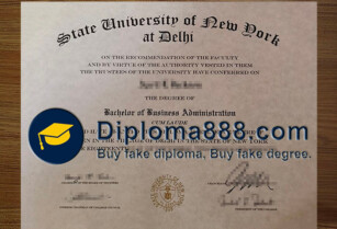 Buy fake State University of New York at Delhi degree.