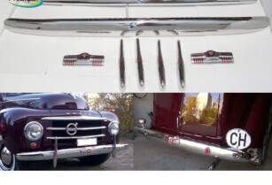 Volvo 830 – 834 bumper (1950–1958) by stainless steel Volvo Pv 60 bumper  (Volvo 830 – 834 Stoßfänger) One set includes: One front bumper with gri