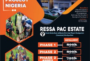 FOR JUST 600K YOU CAN OWN A LAND AT RESSA PAC ESTATE, OGUN STATE – CALL 08030788713